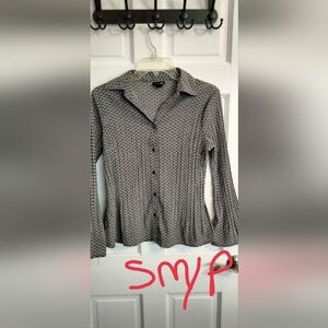 East 5th Black and White Blouse